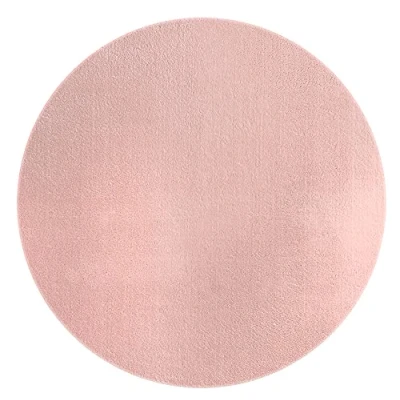 Afbeelding van Mia&#039;s Teppiche Olivia Tapijt woonkamer roze 120x120 cm rond modern zacht effen pluizig laagpolig (19 mm) antislip wasbaar tot 30 graden, 100% polyester, 15