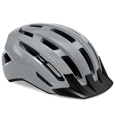 Afbeelding van MET Downtown MIPS Fietshelm Mannen &amp; Vrouwen Racefiets Volwassenen E Bike Trekking Maat M/L (58 61cm) Gray Glossy (Grijs)