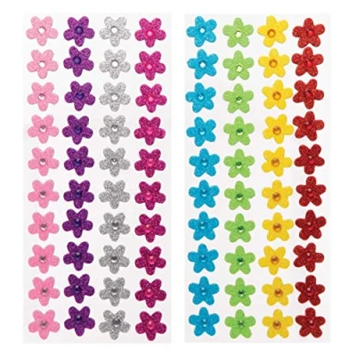 Afbeelding van Baker Ross Mosrubbersticker &quot;Bloemen met sierstenen&quot; (80 stuks) voor kinderen om te knutselen en vorm geven in de lente