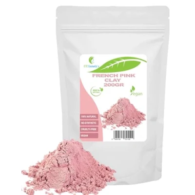 Afbeelding van Franse roze klei 200 gr DIY gezichtsmaskers, lichaamsmaskers, haarmaskers, zachte peelings en scrubs, zeep maken, anti aging huidversteviging, natuurlijk chemicaliënvrij