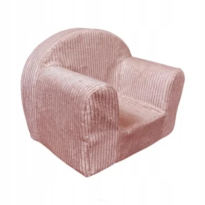 Afbeelding van FORTSLINE Kinderstoel vanaf 1 jaar, knuffelstoel, 40 x 33 39 cm, kinderstoel, babystoel, mini in corduroy, kinderfauteuil, gecertificeerd volgens Oeko Tex, vele kleuren, oudroze