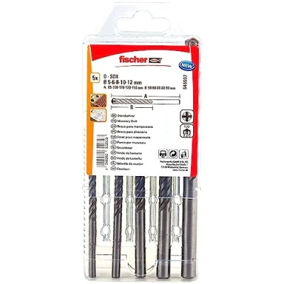 Afbeelding van fischer D SDX 5 12 mm diameter, steenboren met 4 snijkanten, boren voor boormachines, hoogwaardige set in steen en metselwerk meer, stuks