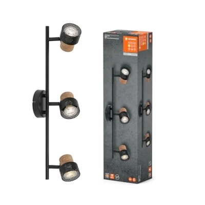Afbeelding van LEDVANCE LED plafondspot Kurk, GU10, 3 lamps, lang, zwart