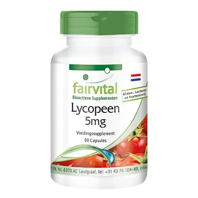 Afbeelding van Fairvital Lycopene capsules 5mg HOOG GEDOSEERD VEGAN 90 tomaten extract voedingssupplement