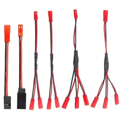 Afbeelding van Nuofan 6 STKS JST Plug Splitter Man Vrouw Y Kabel Parallel Adapter Harness naar JR voor Traxxas TRX 4 RC Auto Crawler Truck Koelventilator ESC Batterij Motor