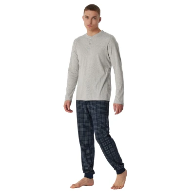 Afbeelding van Schiesser FINE Interlock SET Pyjama, Heren, Maat: 62, Grau mel
