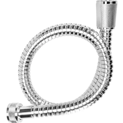 Afbeelding van Cornat Doucheslang 50 cm lengte verchroomd roestvrij staal extreem belastbaar 1/2 inch aansluiting verchroomd/doucheslang/reserveslang voor douche en bad / TECBW3323