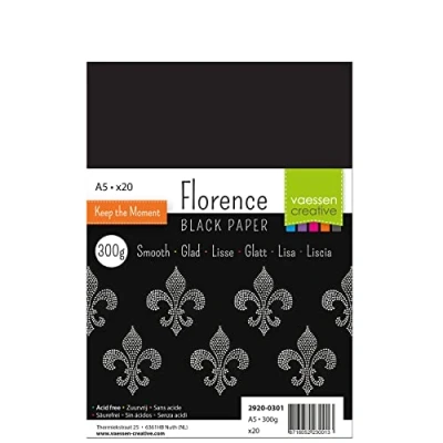 Afbeelding van Florence Papier A5 Smooth Zwart 300g 20 stuks