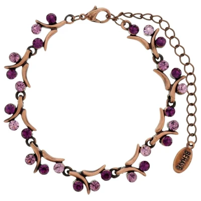 Afbeelding van Behave Rosé kleurige takjes armband met paarse stenen