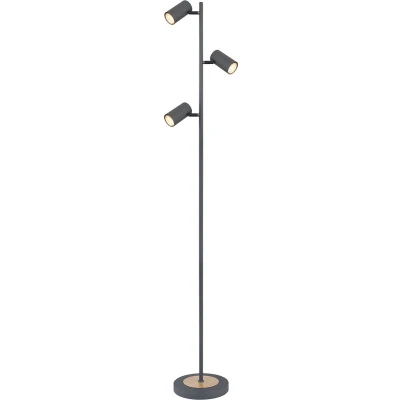 Afbeelding van Globo vloerlamp Robby grijs metaal 57910SG