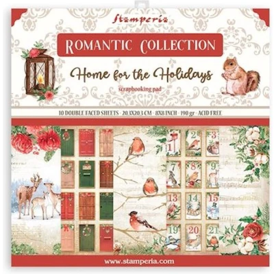 Afbeelding van Stamperia Romantic Home for the Holidays 8x8 Inch Paper Pack (SBBS68)