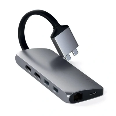 Afbeelding van Satechi USB C Dual Multimedia Adapter Space Grey