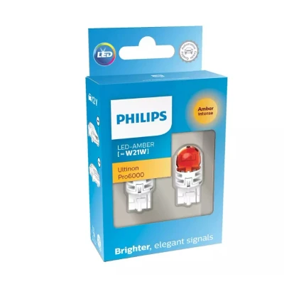 Afbeelding van Philips W21W LED Retrofit Oranje 12V 2 Stuks