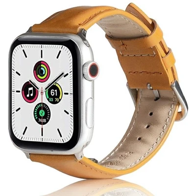 Afbeelding van Beline Apple Watch Leren band 38/40/41mm lichtbruin
