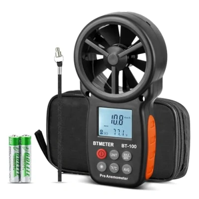 Afbeelding van BTMETER BT 100 Handheld Anemometer, Digitale Windsnelheid CFM Meter Luchtstroom Snelheidstester voor HVAC Schieten Drone, Gevoelstemperatuur, 14℉ 113℉ Windtemperatuur