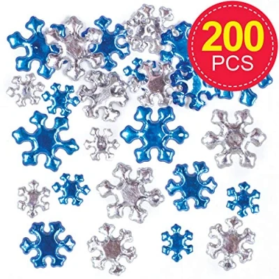 Afbeelding van Baker Ross Sneeuwvlok acryl juwelen (100 stuks) kerstkunst en knutselen voor kinderen AT232 gesorteerd