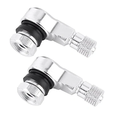 Afbeelding van Keenso Universele ventielschacht van 90 graden Voor motorfiets aluminium wielen banden 11 3 mm 2 stuks default zilver Ventielkoord Motorfietsbanden