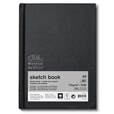 Afbeelding van Winsor &amp; Newton 6673014 Schetsboek met 80 vellen schetspapier, 110 g/m², hardcover gebonden ruglijm, microgeperforeerde A6