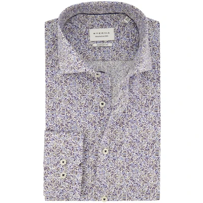 Afbeelding van Eterna Overhemd M7 Comfort Fit Mouwlengte 7 blauw extra lange mouwen geprint
