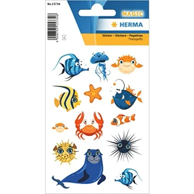 Afbeelding van Herma, Stickers, Motief Sticker Magie Zeedieren 13 stuks Veelkleurig