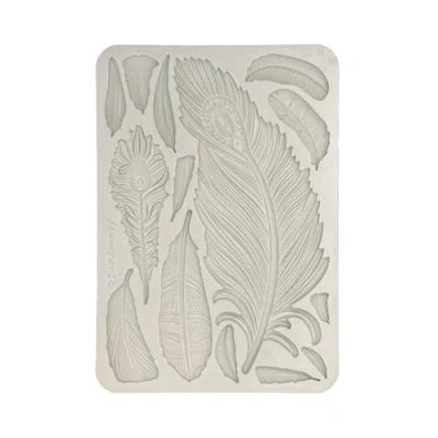Afbeelding van Stamperia Silicon Mould A5 for Scrapbooking, Bullet Journals and More, Non Stick Surface, Suitable Air Dry Clay, Resin Perfect Crafts Gifting (Masquerade, Feathers)
