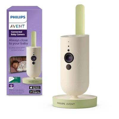 Afbeelding van Philips Avent Connected Babycamera, privé en veilige codering, met app, audio, 2x zoom, nachtzicht, VOX, terugspreekfunctie, slaapliedjes rustgevende geluiden (model SCD643/26)