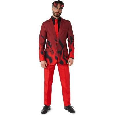 Afbeelding van Suitmeister Devil Red Costume Kostuum, Heren, Maat: Large,