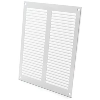 Afbeelding van 200 x 250 mm, metaal, wit, ventilatierooster met insectenbescherming, rooster voor ventilatie, afvoerrooster