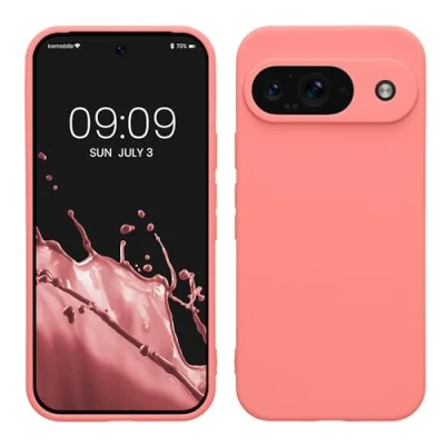 Afbeelding van kwmobile telefoonhoesje geschikt voor Google Pixel 9 Hoesje smartphone Precisie camera uitsnede In Pastelkleurig koraal