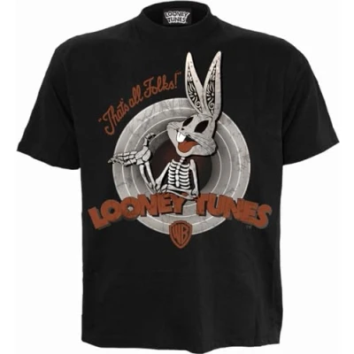 Afbeelding van Looney Tunes Bugs Bunny Skull Voorzijde Print T Shirt Zwart, S