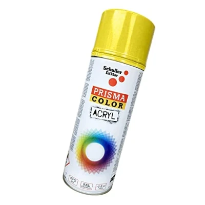 Afbeelding van Schuller Lakspray acryl spuitlak Prisma Color RAL, kleurkeuze, glanzend, mat, 400 ml, lakspray: citroengeel RAL 1012