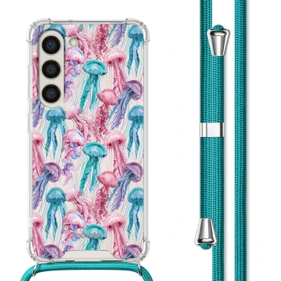 Afbeelding van Samsung Galaxy S23 Plus Hoesje Kunststof iMoshion Softcase/Koordhoesje/Backcover Jellyfish Watercolor Telefoonhoesje