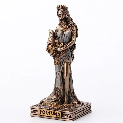 Afbeelding van Veronese Design 3 1/2 inch Fortuna Griekse godin van geluk hars miniatuur standbeeld beeldje verzamelobject