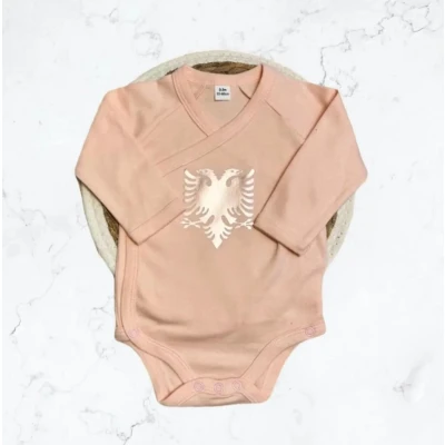 Afbeelding van Babyromper Albanië Albania Kosovo Balkan 0 3 maanden Romper newborn roze rose gold meisje