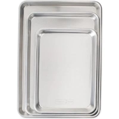 Afbeelding van Nordic Ware Naturals Baker&#039;s Delight set, 3 delige bakplaat van natuurlijk aluminium met superieure warmtegeleidbaarheid, premium bakvormen gemaakt in de VS, zilver,