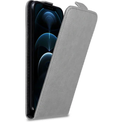 Afbeelding van Cadorabo Hoesje geschikt voor Apple iPhone 12 PRO MAX in TITANIUM GRIJS Beschermhoes Flip Case Cover magnetische