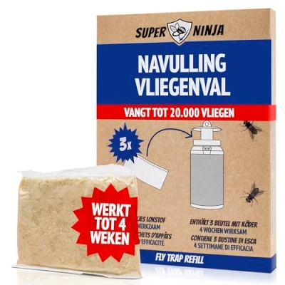Afbeelding van Super Ninja Vliegenval Navulpak Stuks Vliegenvanger voor Buiten Zeer Effectieve met Ecologische Lokstof Milieuvriendelijk &amp; Gemakkelijk te Gebruiken