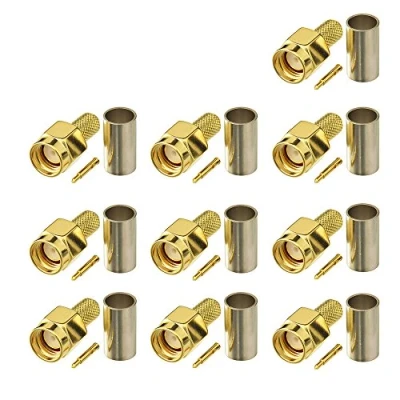 Afbeelding van Eightwood SMA Connector Stekker Crimp RG58 Kabel voor 4G Antenne Wifi LTE Router Walkie talkie Radio 10st