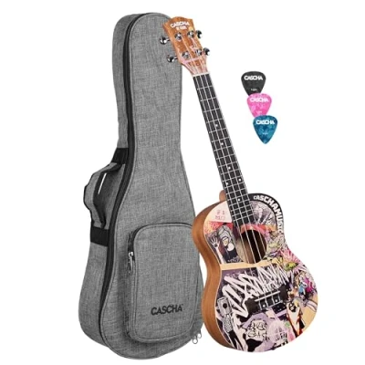 Afbeelding van Cascha HH 2608 Art Series Urban tenor ukelele massief spar bovenblad met gigbag