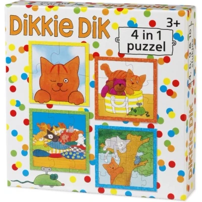 Afbeelding van Bambolino Toys Dikkie Dik 4 in 1 Kartonnen Puzzelset 52016