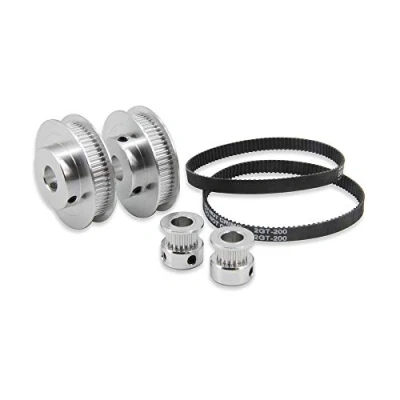 Afbeelding van Zeberoxyz 2 STKS Set GT2 Synchrone Wiel 20 &amp; 60 Tanden 10mm Boring Aluminium Timing Katrol met Lengte 200mm Breedte 6mm Riem (20 60T 10B 6)