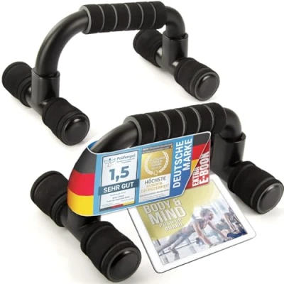 Afbeelding van Body &amp; Mind® push up grepen; compacte trainingsgrips fitnessrek voor training van het hele lichaam effectieve ups; krachttraining incl. gratis e book