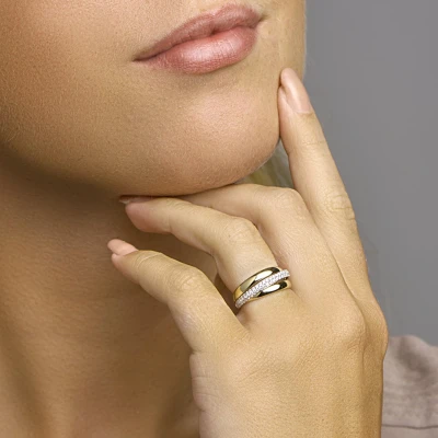 Afbeelding van Trendjuwelier huiscollectie Ring Diamant 0.47ct H SI Bicolor Goud
