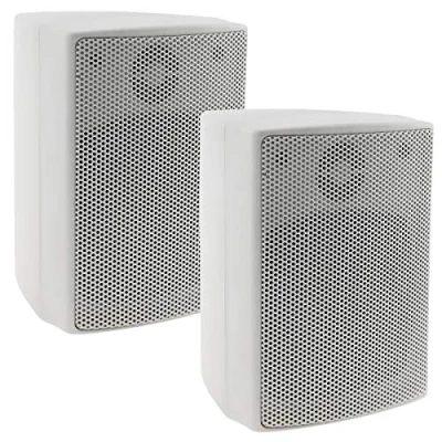 Afbeelding van ChiliTec 2 weg luidsprekers wit paar wandluidsprekers voor hifi stereo installatie thuisbioscoop 40 watt 8 ohm