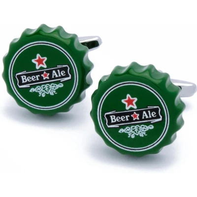 Afbeelding van Manchetknopen Bierdoppen Groen Beer Ale