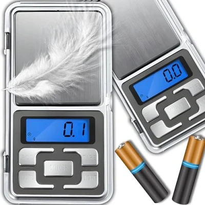 Afbeelding van Retoo Zakweegschaal, precisieweegschaal, 200 g/0,01 g, digitale weegschaal, brievenweegschaal, mini gram met lcd display tarra functie, zilver