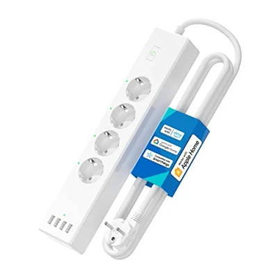 Afbeelding van Smart stekkerdoos wifi voor HomeKit meross WLAN meervoudige 4 AC uitgangen en USB poorten, compatibel met Alexa, Google Assistant, 2,4 GHz kantoor, woning