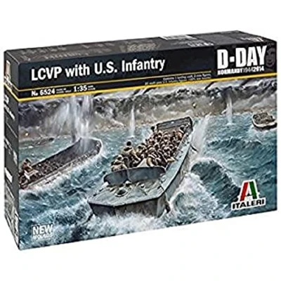 Afbeelding van 1:35 Italeri 6524 LCVP with U.S. Infantry Plastic Modelbouwpakket
