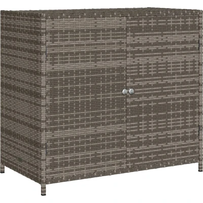 Afbeelding van vidaXL Tuinkast 83x45x76 cm poly rattan grijs
