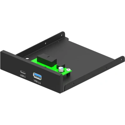 Afbeelding van Intern 3.5&#039;&#039; frontpaneel, USB 3.1 Type A + C poort, zwart